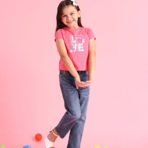 U.S. POLO ASSN. Girls Printed Pure Cotton Regular T Shirt (Pink, Pack of 1)