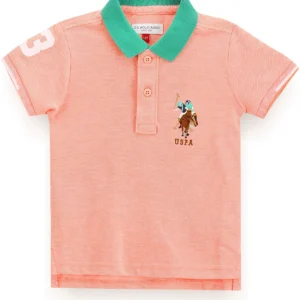 U.S. POLO ASSN. Boys Solid Pure Cotton Regular T Shirt (Pink, Pack of 1)